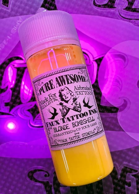 Faux Tattoo Stencils Pure Awesome Ink Blonde Bombshell oz