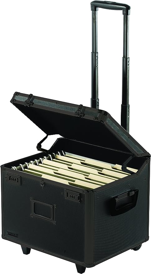 Vaultz Portable File Storage Box with Handle Open
