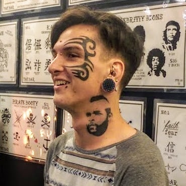 kid with mr t neck tattoo