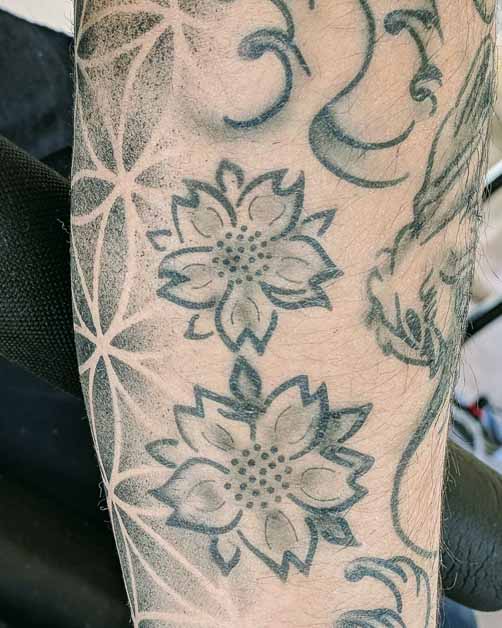 Faux Tattoo Stencils Traditional Japanese Cherry Blossom