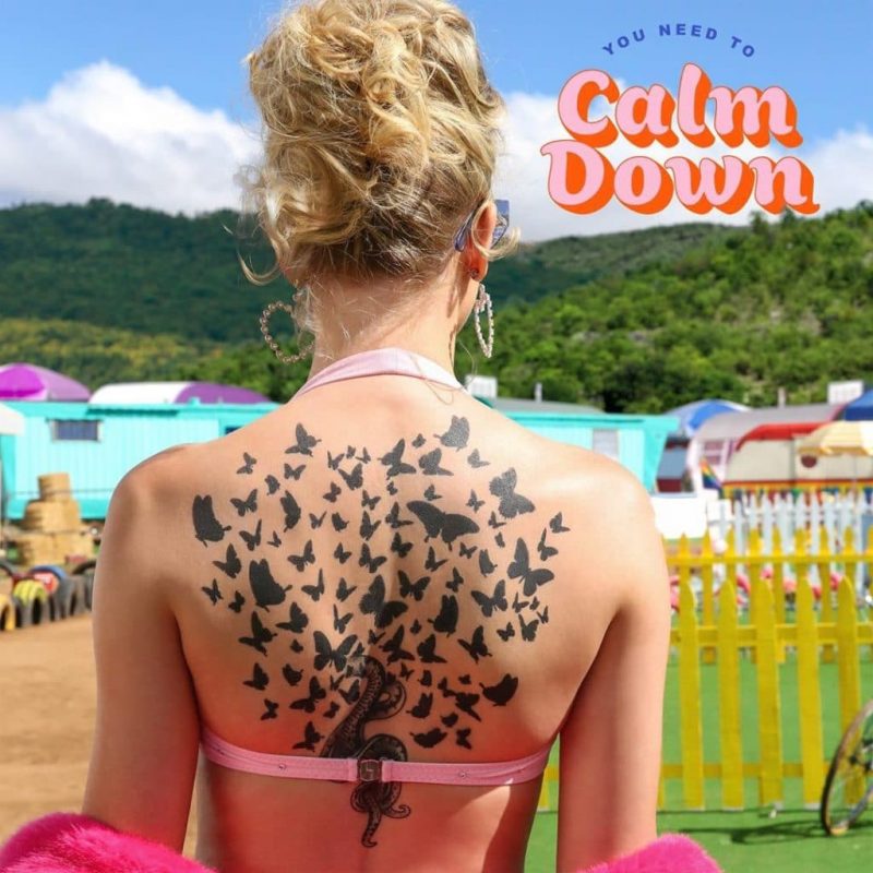 Taylor Swift Back Tattoo Snakes Butterflies