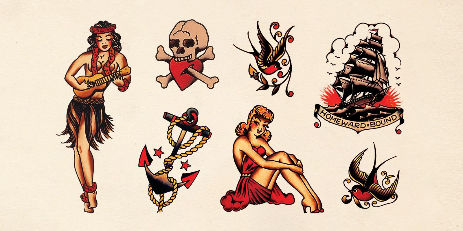 Airbrushing a Sailor Jerry Tattoo Sleeve - Faux Tattoo Stencils