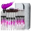 LUXAZA 15PCS Professional Makeup Brush Set,Sparkling Crystal Style Makeup Brushes Premium Synthetic Include Foundation,Eyeshadow,Contour Makeup Brushes for Women & Girls