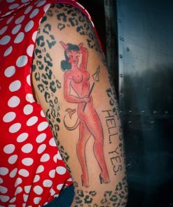Vintage Sailor Jerry Style Devil Pinup Airbrush Tattoo Stencils