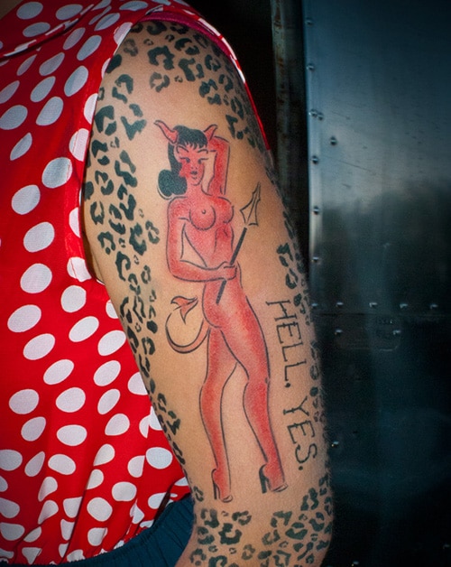 Vintage Sailor Jerry Style Devil Pinup Airbrush Tattoo Stencils