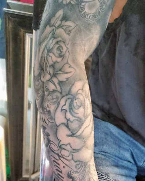 Faux Tattoo Stencils Roses ROS Sleeve Example
