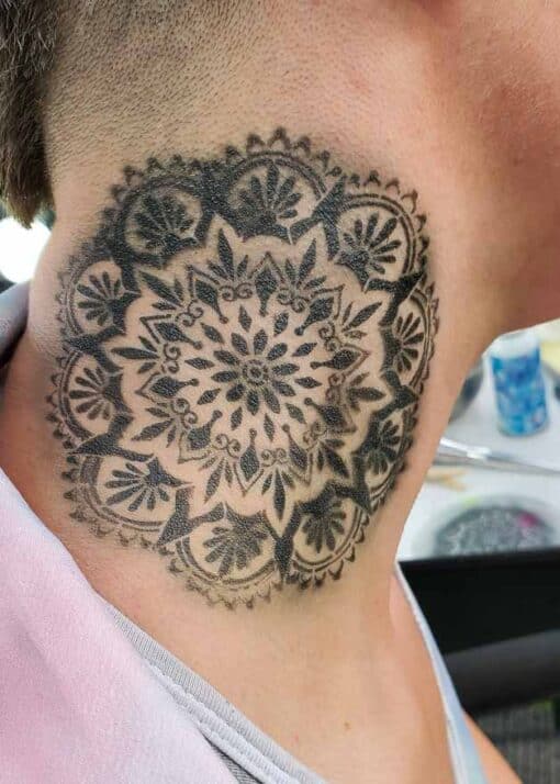 Faux Tattoo Stencils Mandala Airbrush Tattoo Stencil neck