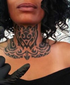 FTS Tribal Neck Airbrush Temporary Tattoo Stencil Set