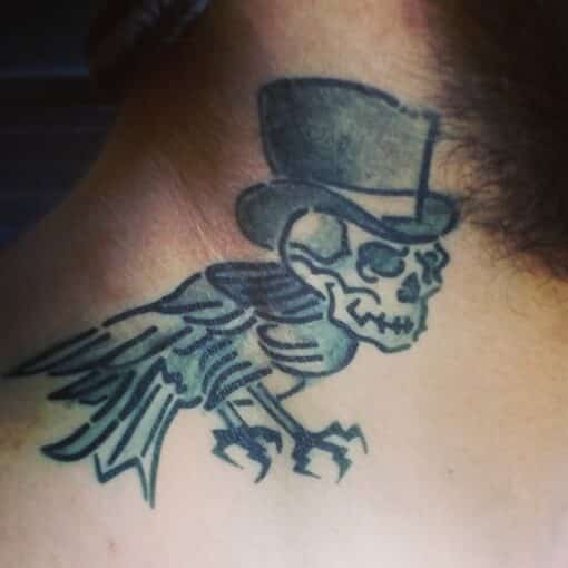 Crow Skull Faux Tattoo Stencil 2