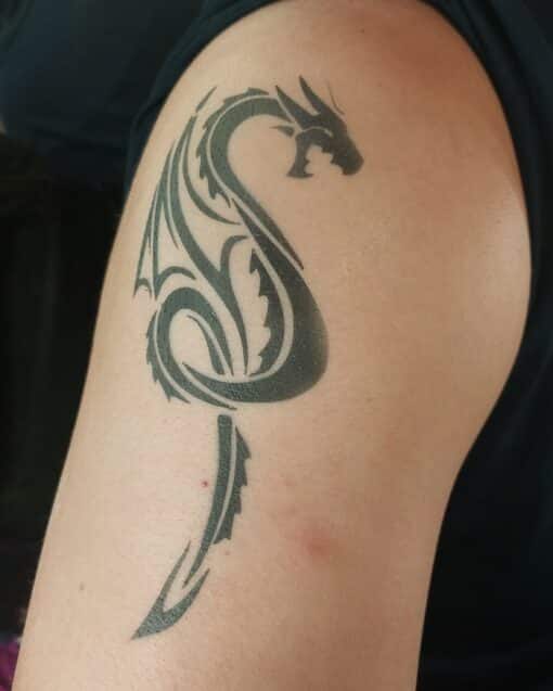 Faux Tattoo Stencils Tribal Dragons SET 1 1